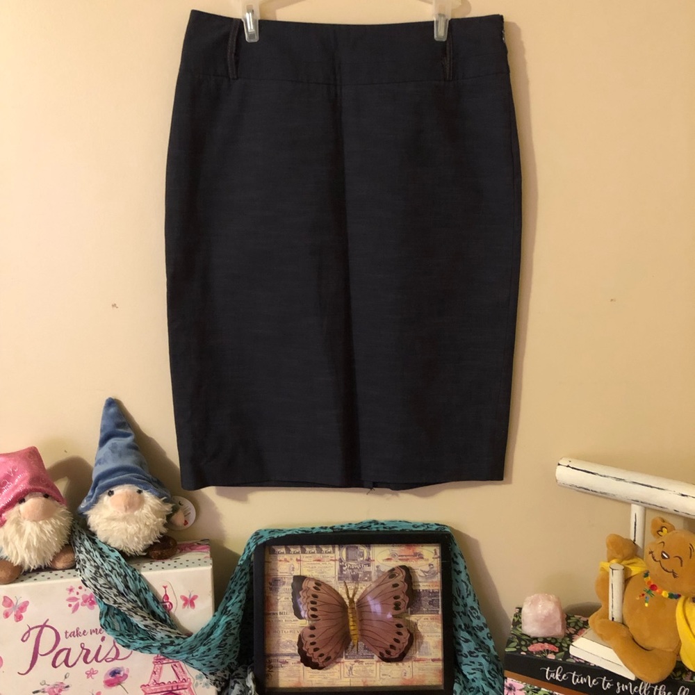 Vintage Rafaella Indigo Chambray Pencil Skirt